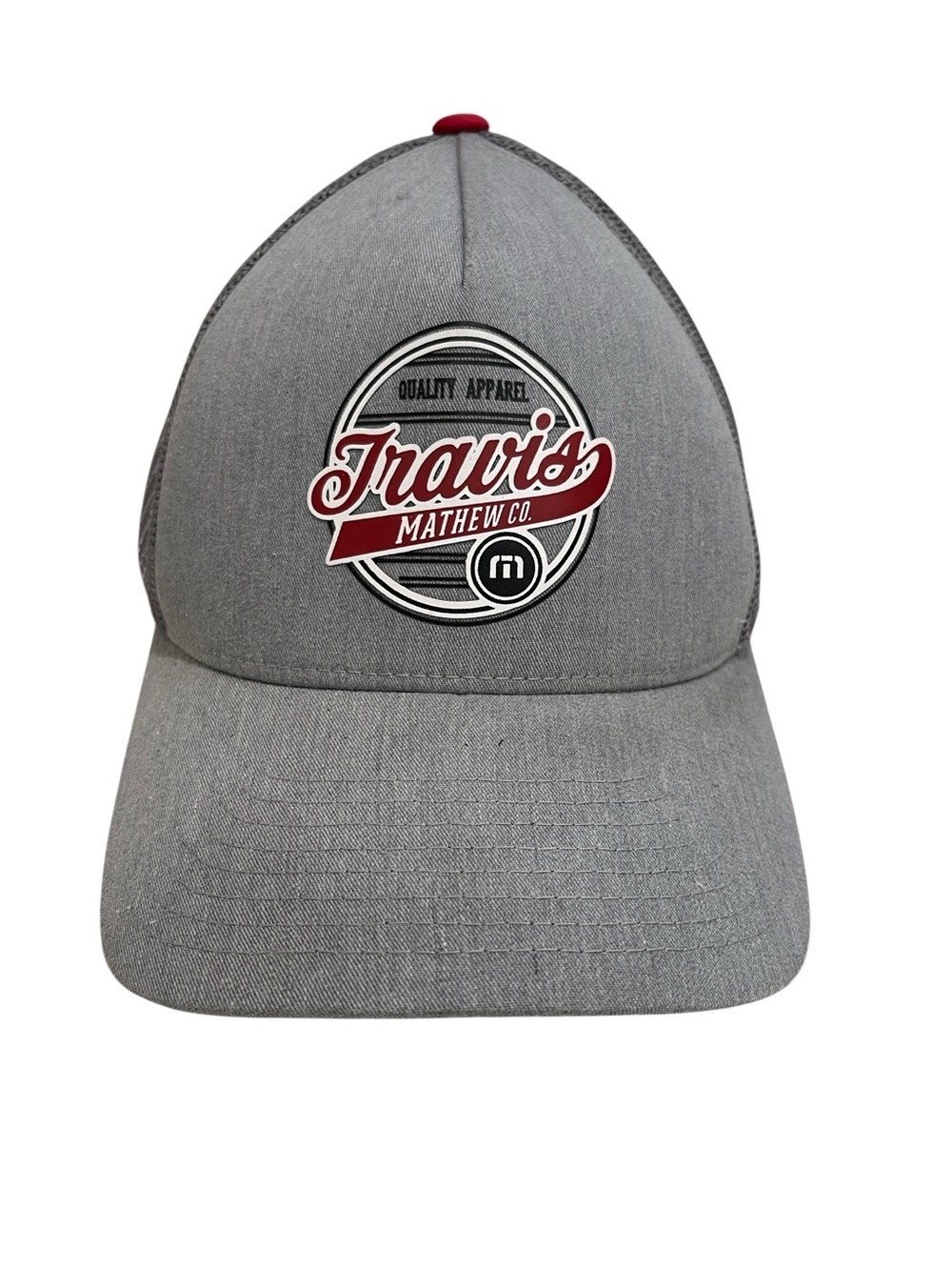 Travis Mathew Flexfit Patch Trucker Golf Hat SZ L XL Grey